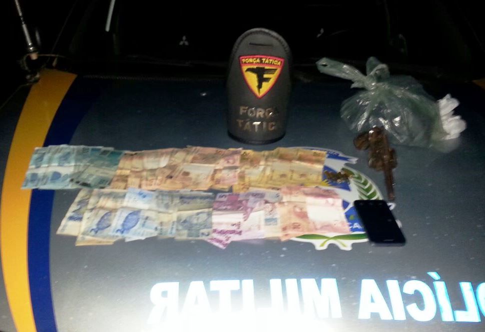 Dinheiro apreendido com suspeitos do roubo em Araguaína