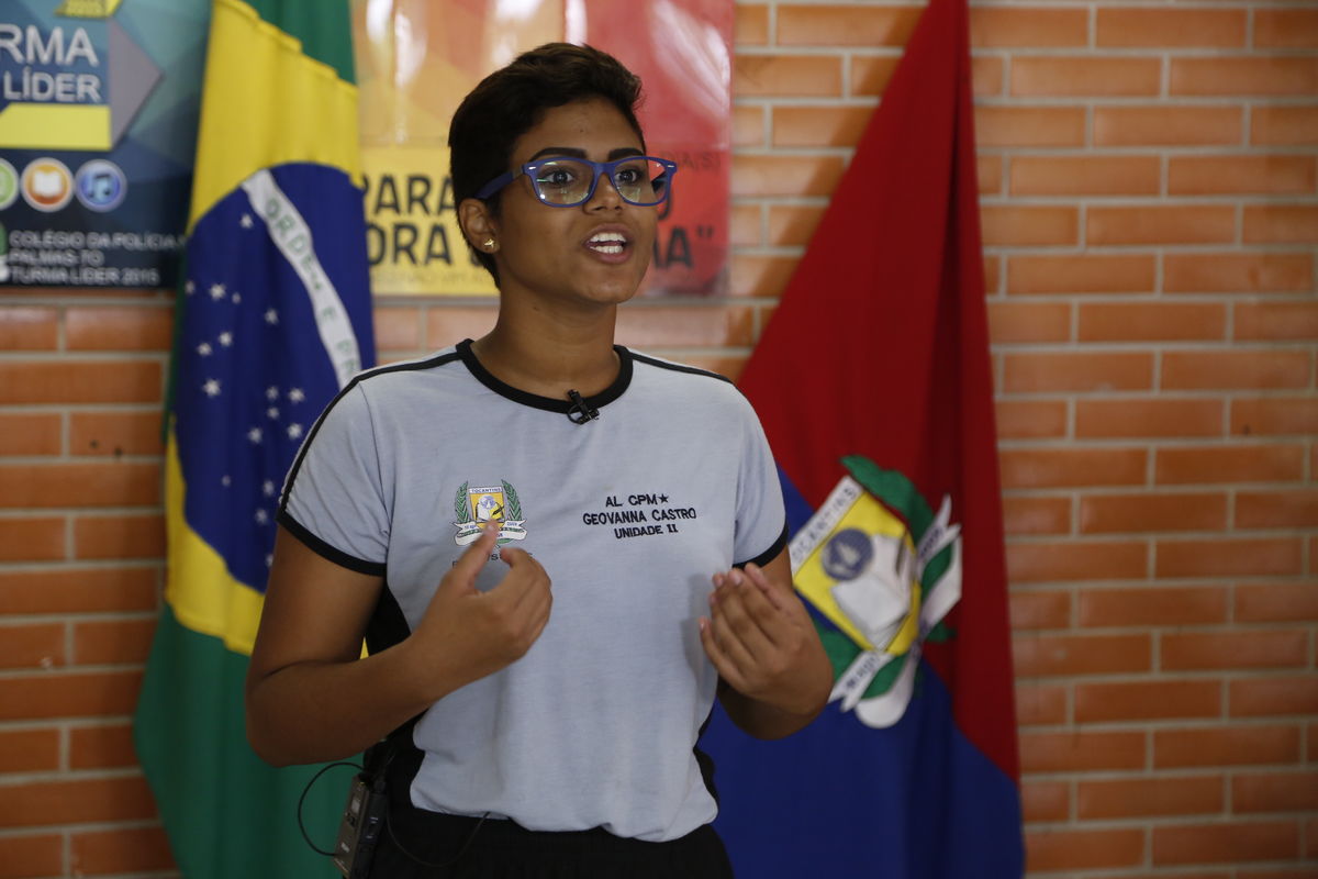 Geovanna Castro Rodrigues Siqueira, estudante da 1ª série do ensino médio do Colégio Militar de Palmas