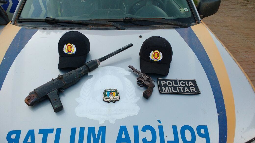 Armas apreendidas pela PM em residência de supeito na cidade de Axixá.