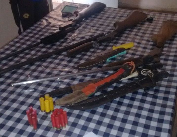 Armas e munições apreendidas em Nova Olinda