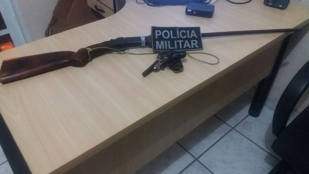 Armas apreendidas pela PM em São Salvador (Crédito: Divulgação PMTO)