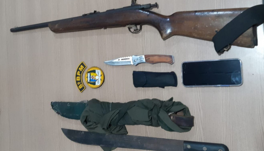 Armas foram encontradas na casa da vítima - Foto - Polícia Militar do Tocantins