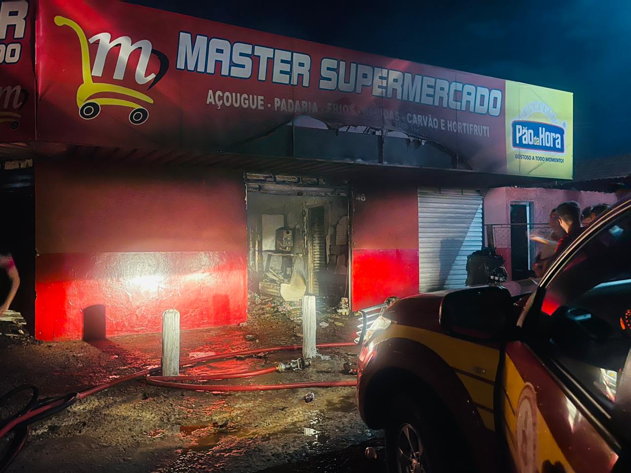 Supermercado foi incendiado em Dianópolis - Foto - Corpo de Bombeiros do Tocantins