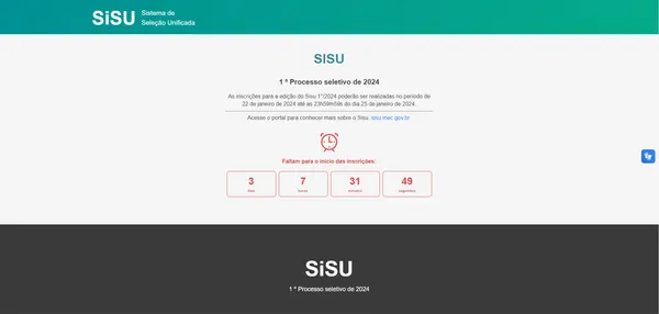 Página do Sisu - Foto - Reprodução
