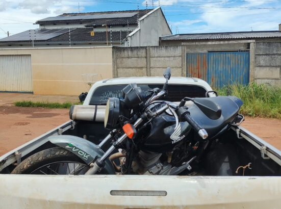 Motocicleta foi apreendida e será restituída ao verdadeiro proprietário - Foto: SSP TO