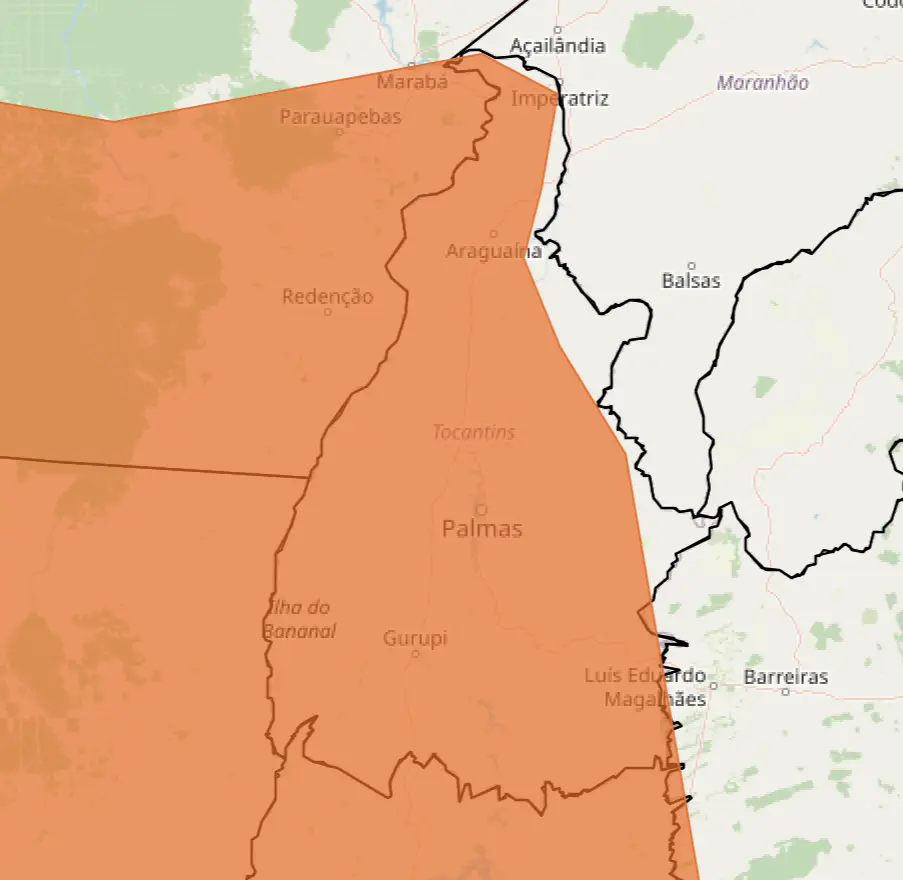 Tocantins tem alerta de chuvas intensas para esta quinta e sexta-feira