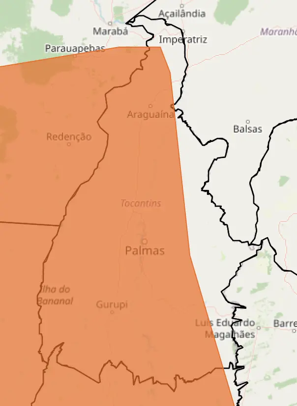 INMET emite mais um alerta para chuvas intensas no Tocantins com risco de alagamentos e ventos fortes